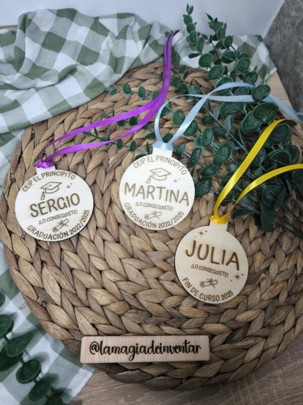 Medallas fin de curso madera